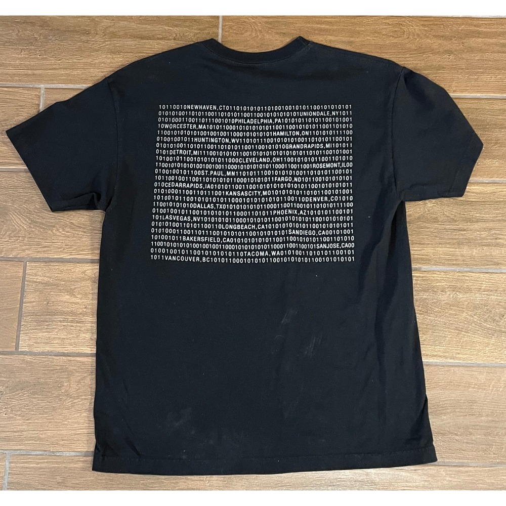 Vintage Static-X 2001 Tour Shirt Giant Tag Machine Era Binary Black Mens Large - Picture 5 of 6